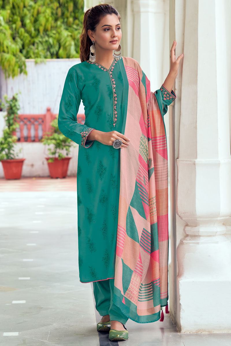 Irresistible Resham Malbari Silk Designer Salwar Suit -