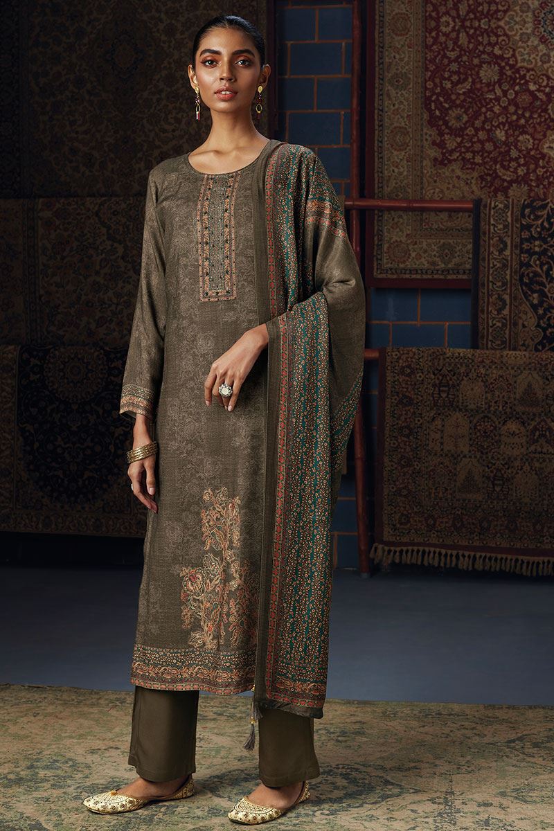 The Ancestry Story Pashmina Salwar Suit Design 558 – Reyna Fabrics