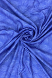 All Over Blue Leaves Digital Printed Pashmina Wool Fabric
