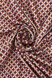 Maroon Geometry Overlapping Circles Digital Printed Pashmina Wool Fabric