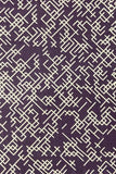 Geometric Grid Lines Digital Print on Purple Pashmina Wool Fabric