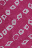 Pink Viscose Chinon Bandhani Stripes Digital Printed Fabric