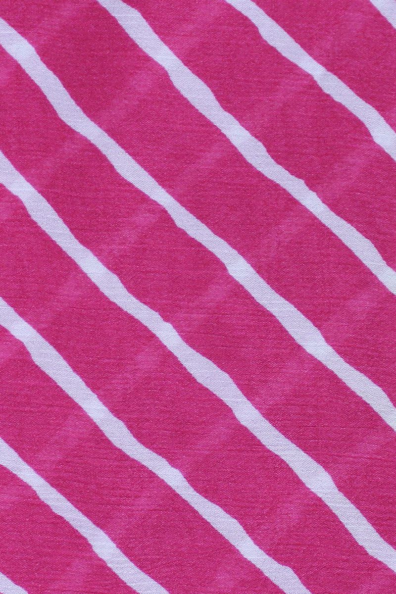 Pink Viscose Chinon Stripes Digital Printed Fabric