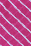 Pink Viscose Chinon Stripes Digital Printed Fabric