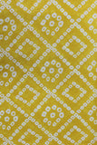 Yellow Viscose Chinon Bandhani Box Digital Printed Fabric