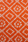 Orange Viscose Chinon Bandhani Box Digital Printed Fabric