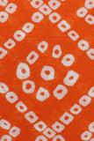 Orange Viscose Chinon Bandhani Box Digital Printed Fabric