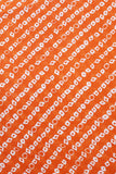 Orange Viscose Chinon Bandhani Stripes Digital Printed Fabric