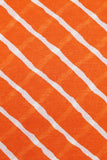 Orange Viscose Chinon Stripes Digital Printed Fabric