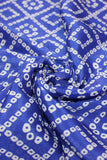 Blue Viscose Chinon Bandhani Box Digital Printed Fabric