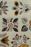 Abstract Flower Hand Block Printed Cream Pure Cotton Fabric