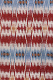 Red-Blue Zigzag Stripes Digital Printed Cotton Slub Fabric