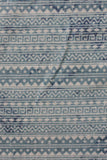 Blue Abstract Zigzag Stripes Digital Printed Cotton Slub Fabric
