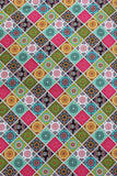 Multicolor Abstract Box Digital Printed Cotton Slub Fabric