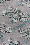 Brownish Grey Flowers Digital Printed Cotton Slub Fabric