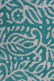 Green Paisley Hand Block Printed Jute Fabric