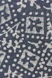 Black Abstract Leaves Hand Block Printed Jute Fabric